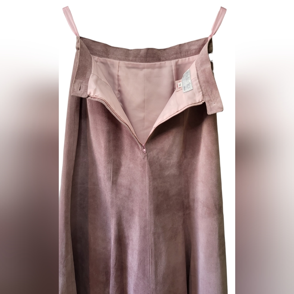 Vintage 80's Suede • Jinx Senior Toronto Canada • Rose Pink Maxi Sk… - Picture 6 of 9